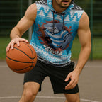Claus Shark Strikes Personalized Sleeveless Hoodie Christmas Rugby League Spirit - Aussie Hoodie