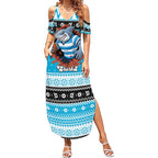 Claus Shark Strikes Personalized Summer Maxi Dress Christmas Rugby League Spirit - Aussie Hoodie