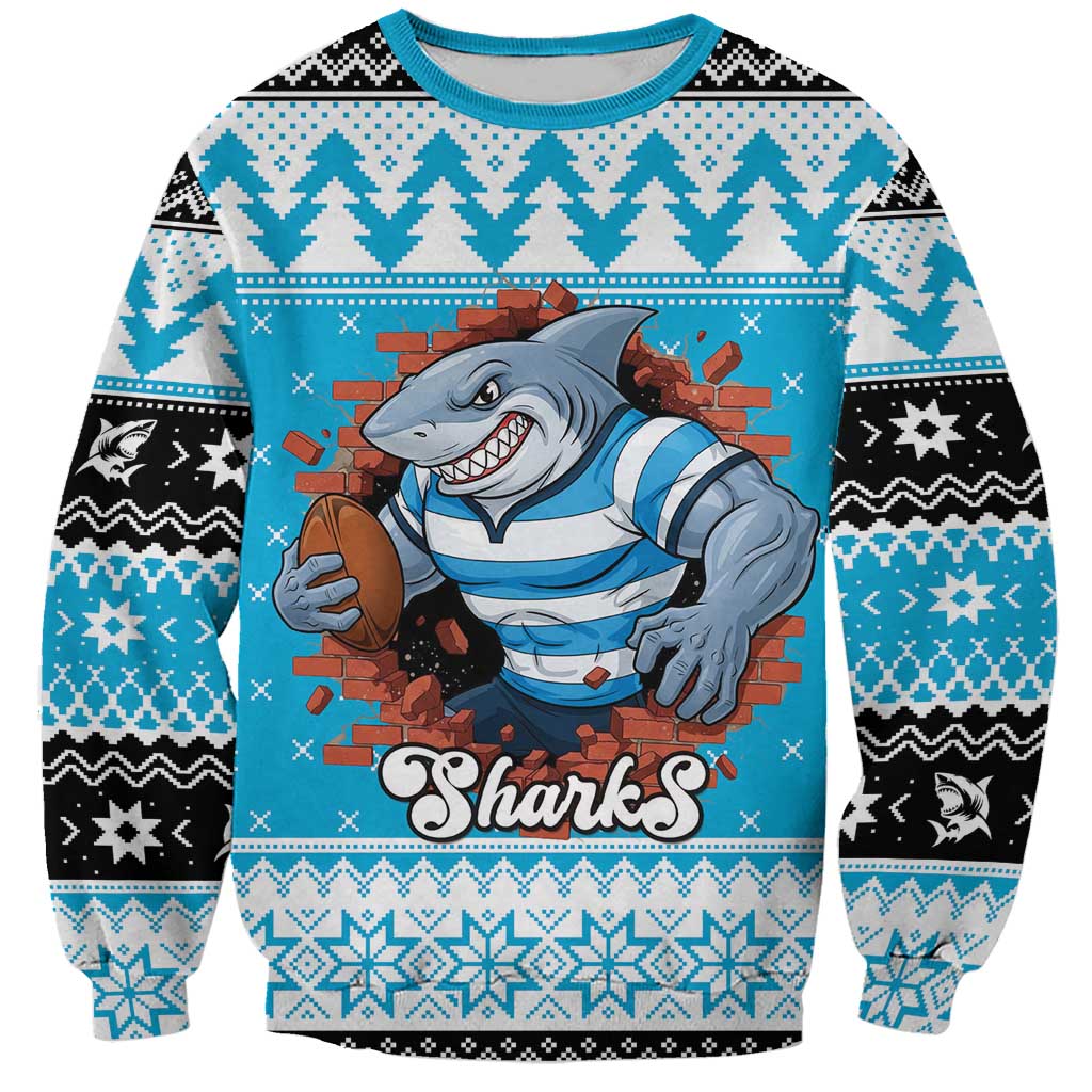 Claus Shark Strikes Personalized Sweatshirt Christmas Rugby League Spirit - Aussie Hoodie