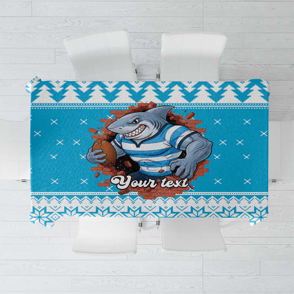 Claus Shark Strikes Personalized Tablecloth Christmas Rugby League Spirit - Aussie Hoodie