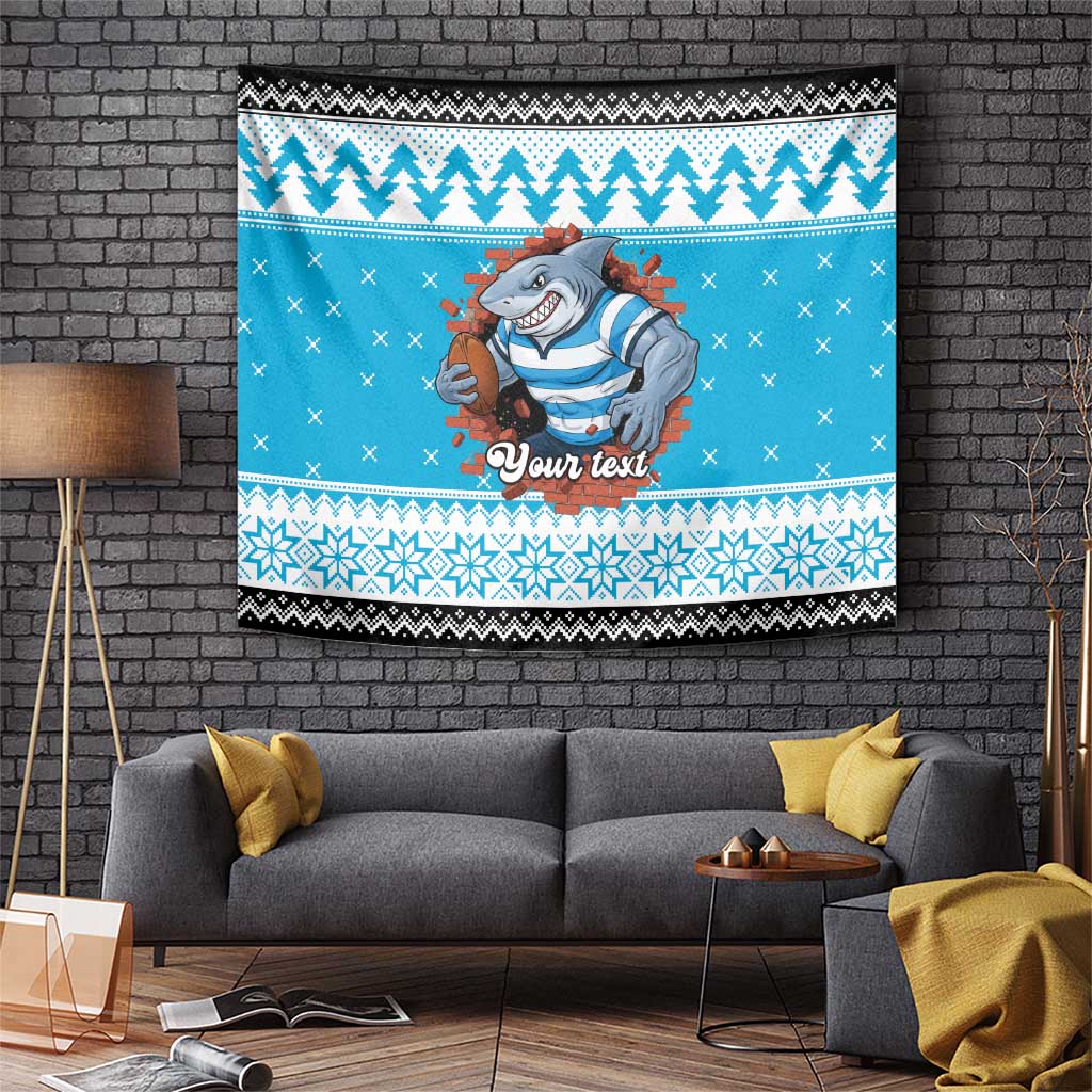 Claus Shark Strikes Personalized Tapestry Christmas Rugby League Spirit - Aussie Hoodie
