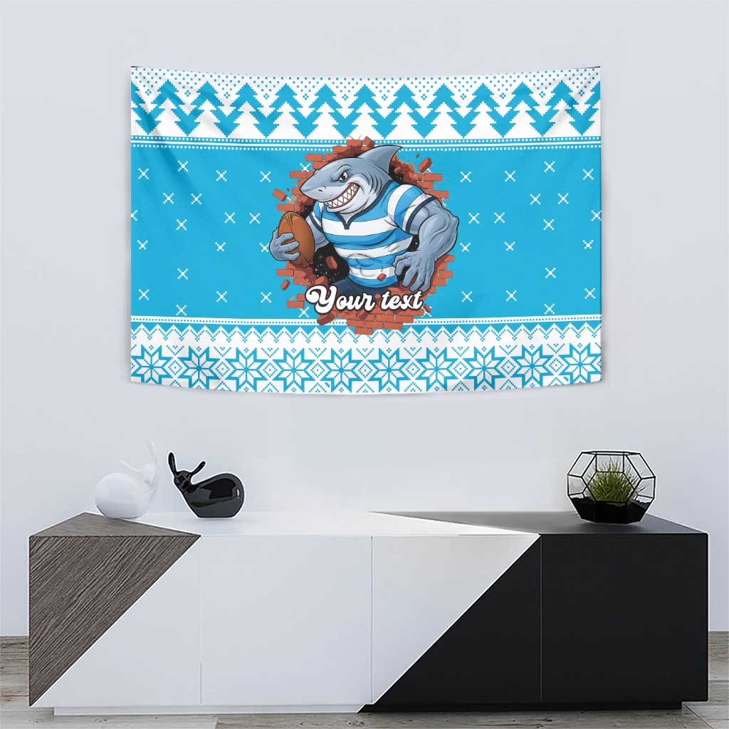Claus Shark Strikes Personalized Tapestry Christmas Rugby League Spirit - Aussie Hoodie