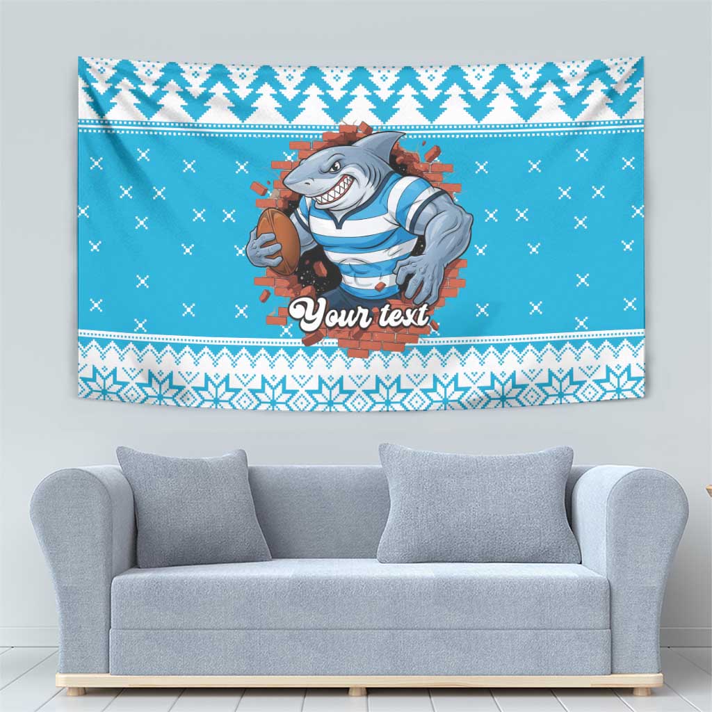 Claus Shark Strikes Personalized Tapestry Christmas Rugby League Spirit - Aussie Hoodie