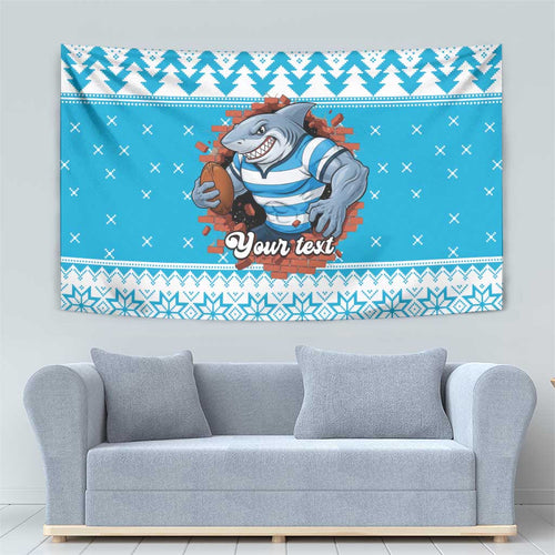 Claus Shark Strikes Personalized Tapestry Christmas Rugby League Spirit - Aussie Hoodie