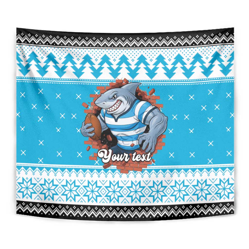 Claus Shark Strikes Personalized Tapestry Christmas Rugby League Spirit - Aussie Hoodie