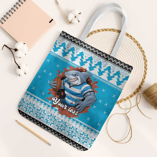 Claus Shark Strikes Personalized Tote Bag Christmas Rugby League Spirit - Aussie Hoodie