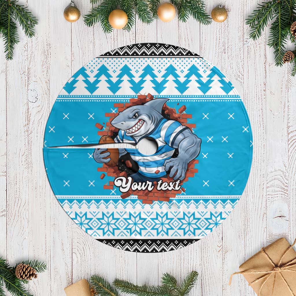 Claus Shark Strikes Personalized Tree Skirt Christmas Rugby League Spirit - Aussie Hoodie