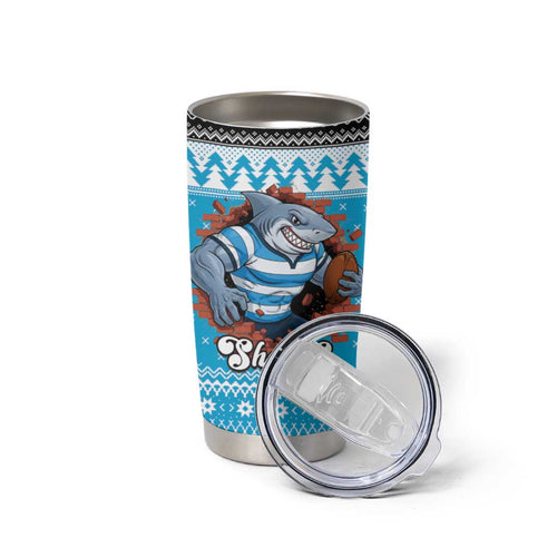 Claus Shark Strikes Personalized Tumbler Cup Christmas Rugby League Spirit - Aussie Hoodie