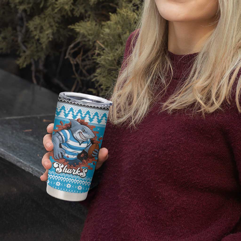 Claus Shark Strikes Personalized Tumbler Cup Christmas Rugby League Spirit - Aussie Hoodie
