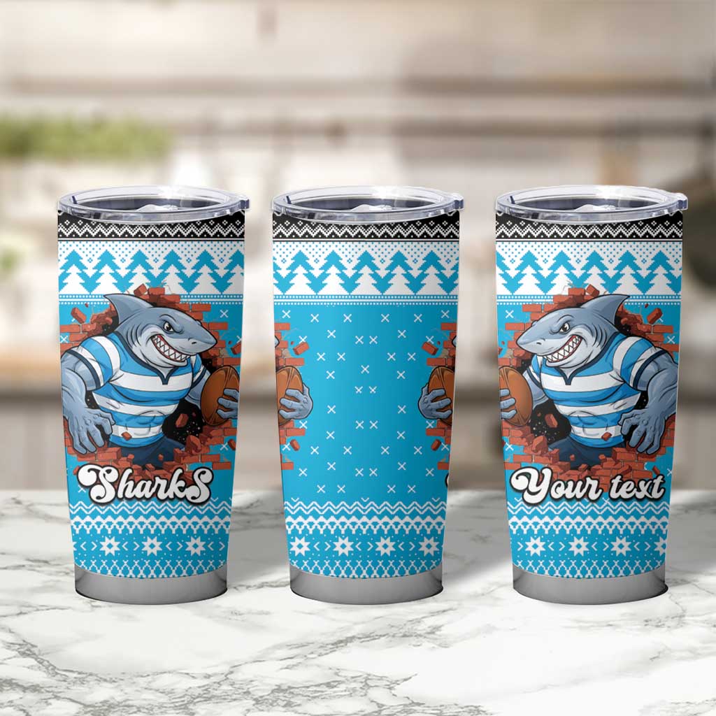 Claus Shark Strikes Personalized Tumbler Cup Christmas Rugby League Spirit - Aussie Hoodie
