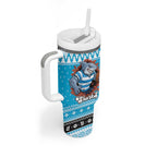 Claus Shark Strikes Personalized Tumbler With Handle Christmas Rugby League Spirit - Aussie Hoodie