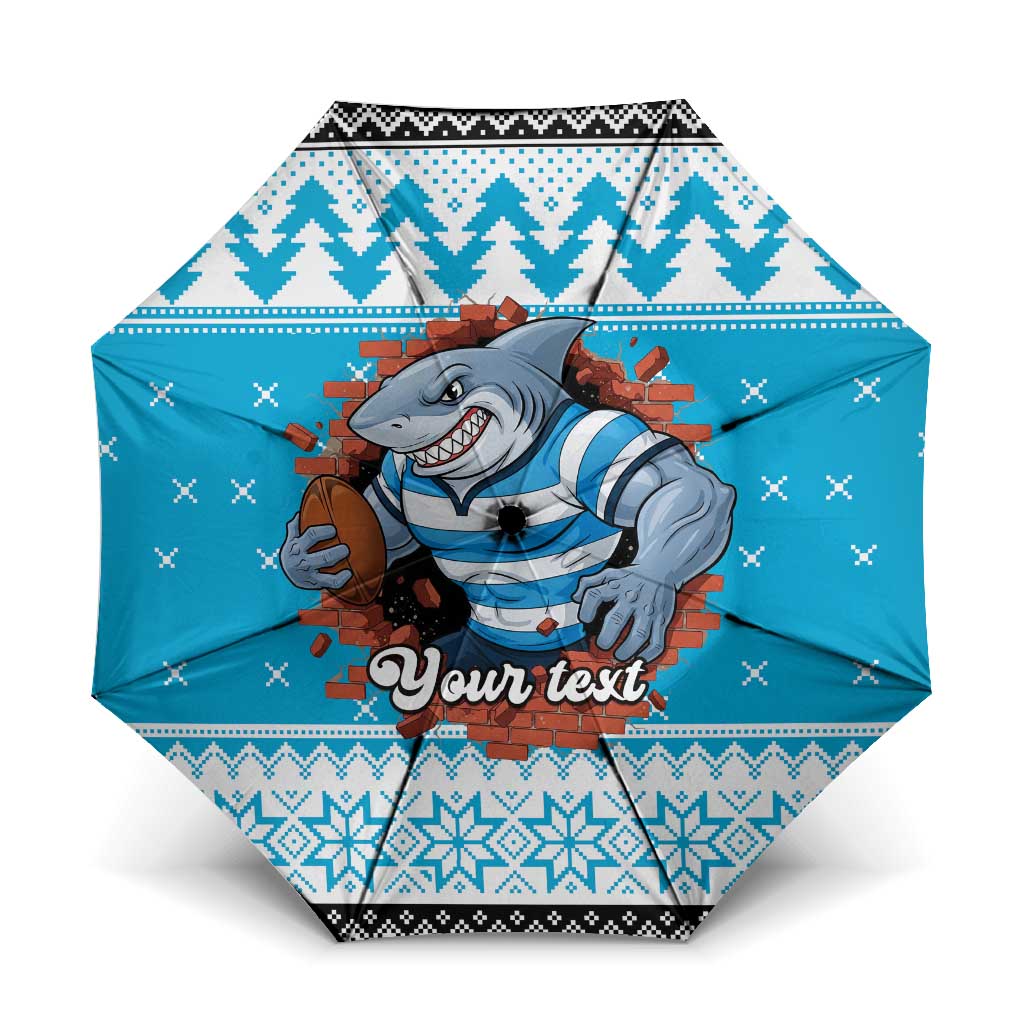 Claus Shark Strikes Personalized Umbrella Christmas Rugby League Spirit - Aussie Hoodie
