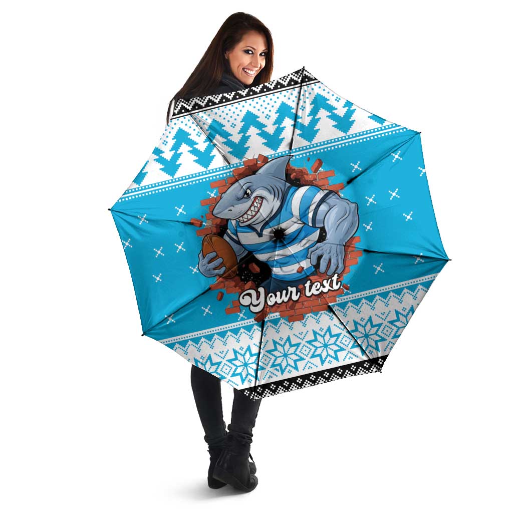 Claus Shark Strikes Personalized Umbrella Christmas Rugby League Spirit - Aussie Hoodie