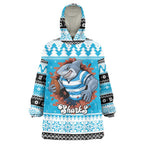 Claus Shark Strikes Personalized Wearable Blanket Hoodie Christmas Rugby League Spirit - Aussie Hoodie