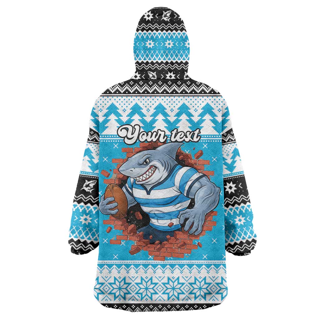 Claus Shark Strikes Personalized Wearable Blanket Hoodie Christmas Rugby League Spirit - Aussie Hoodie