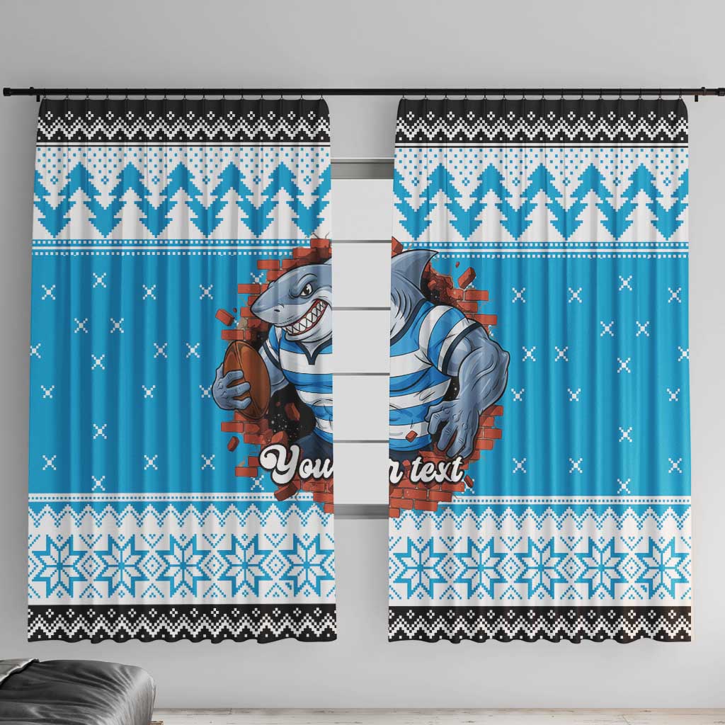 Claus Shark Strikes Personalized Window Curtain Christmas Rugby League Spirit - Aussie Hoodie