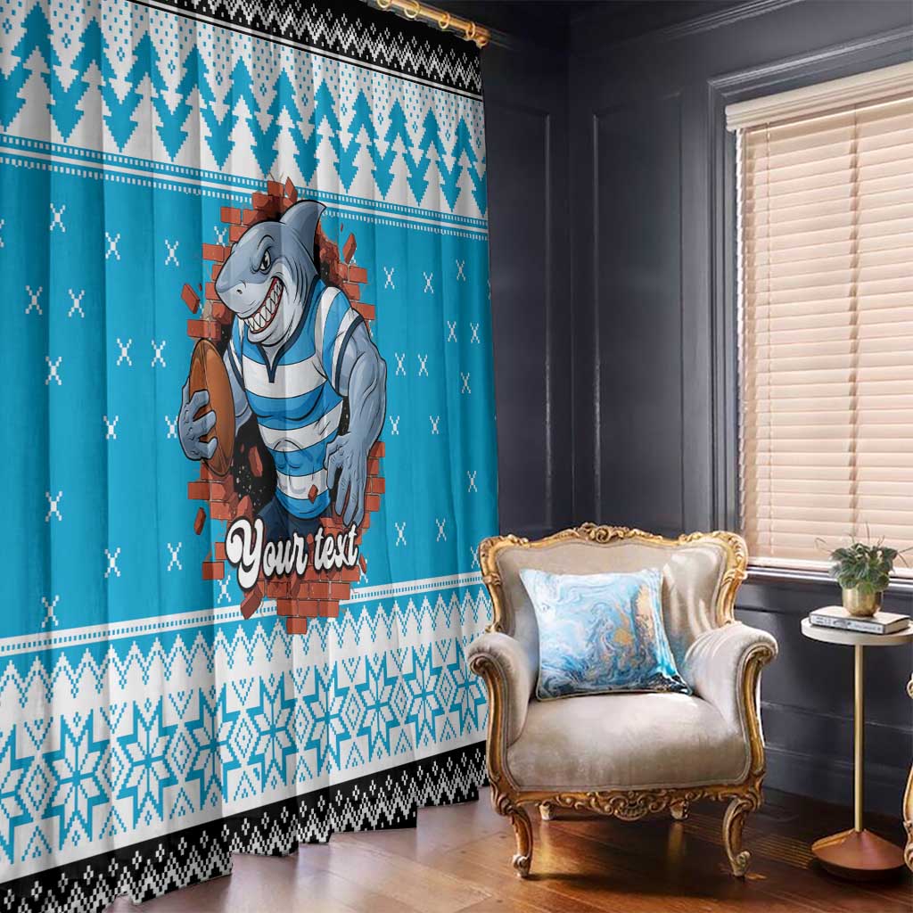 Claus Shark Strikes Personalized Window Curtain Christmas Rugby League Spirit - Aussie Hoodie