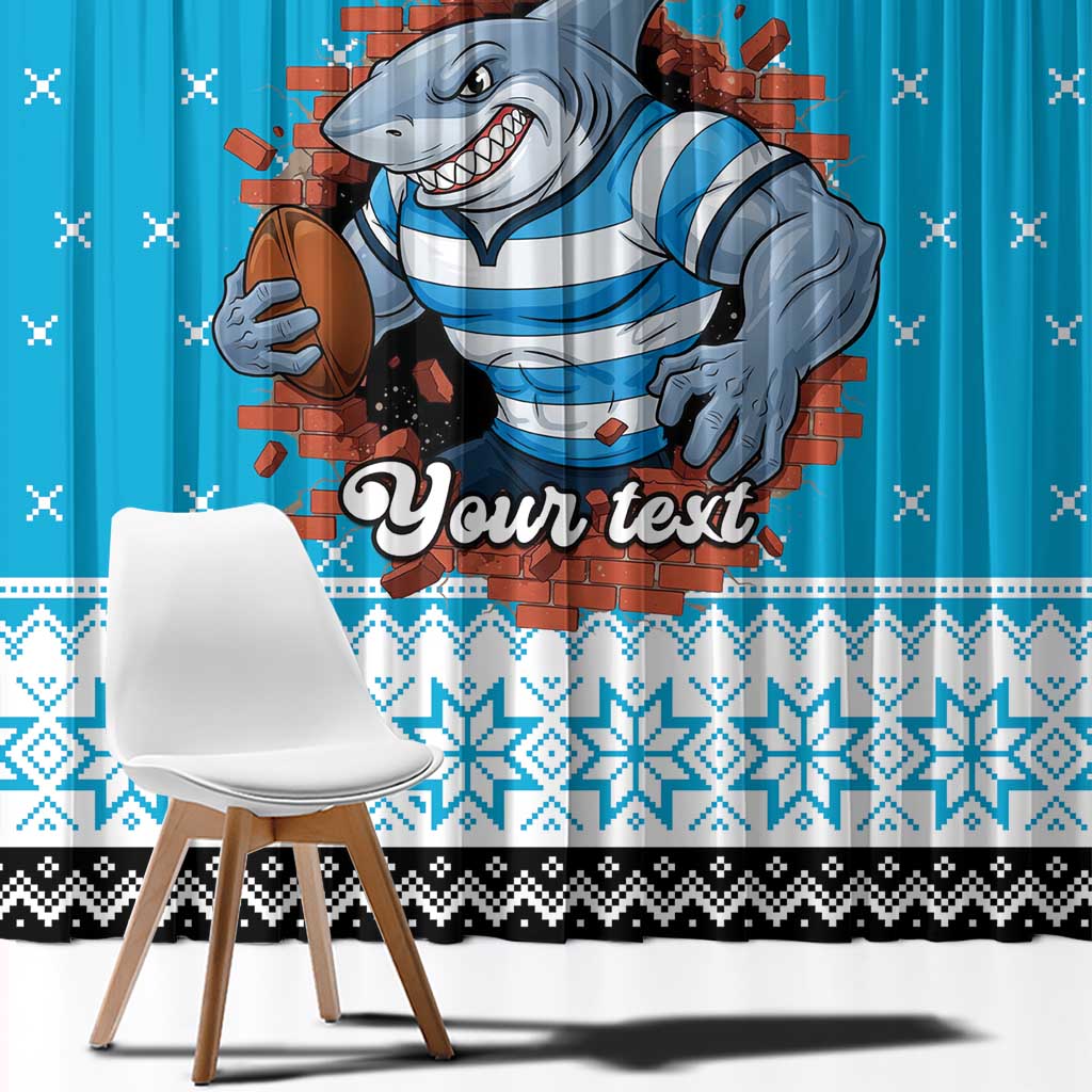 Claus Shark Strikes Personalized Window Curtain Christmas Rugby League Spirit - Aussie Hoodie