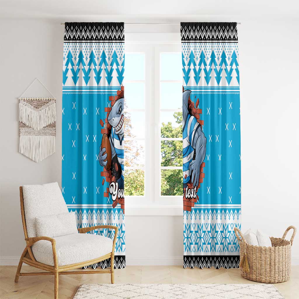 Claus Shark Strikes Personalized Window Curtain Christmas Rugby League Spirit - Aussie Hoodie