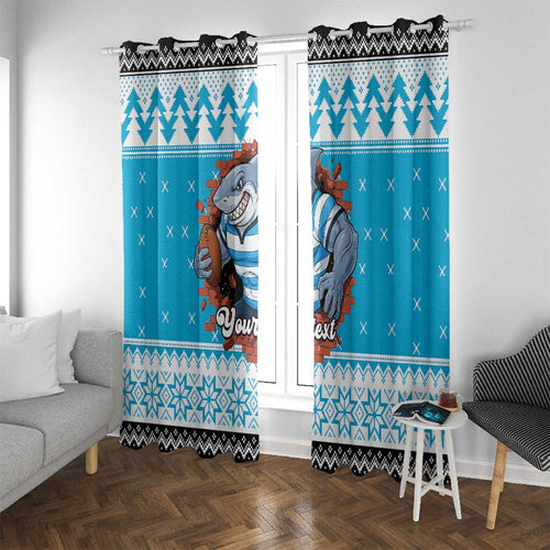 Claus Shark Strikes Personalized Window Curtain Christmas Rugby League Spirit - Aussie Hoodie
