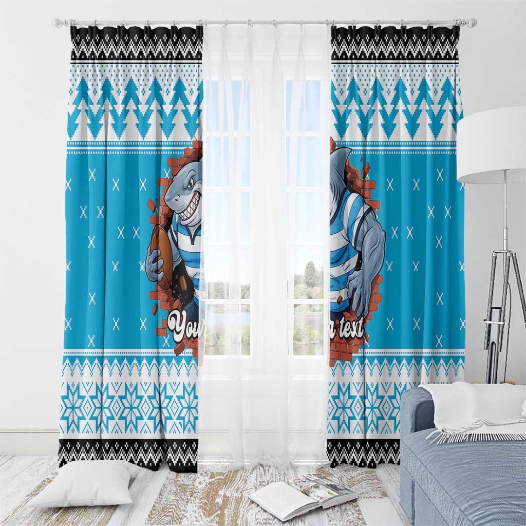 Claus Shark Strikes Personalized Window Curtain Christmas Rugby League Spirit - Aussie Hoodie