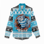 Claus Shark Strikes Personalized Women Casual Shirt Christmas Rugby League Spirit - Aussie Hoodie