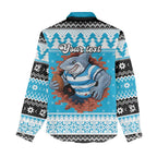 Claus Shark Strikes Personalized Women Casual Shirt Christmas Rugby League Spirit - Aussie Hoodie