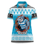 Claus Shark Strikes Personalized Women Polo Shirt Christmas Rugby League Spirit - Aussie Hoodie