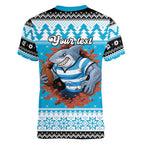 Claus Shark Strikes Personalized Women V-Neck T-Shirt Christmas Rugby League Spirit - Aussie Hoodie