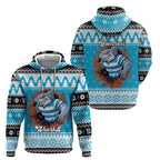 Claus Shark Strikes Personalized Zip Hoodie Christmas Rugby League Spirit - Aussie Hoodie
