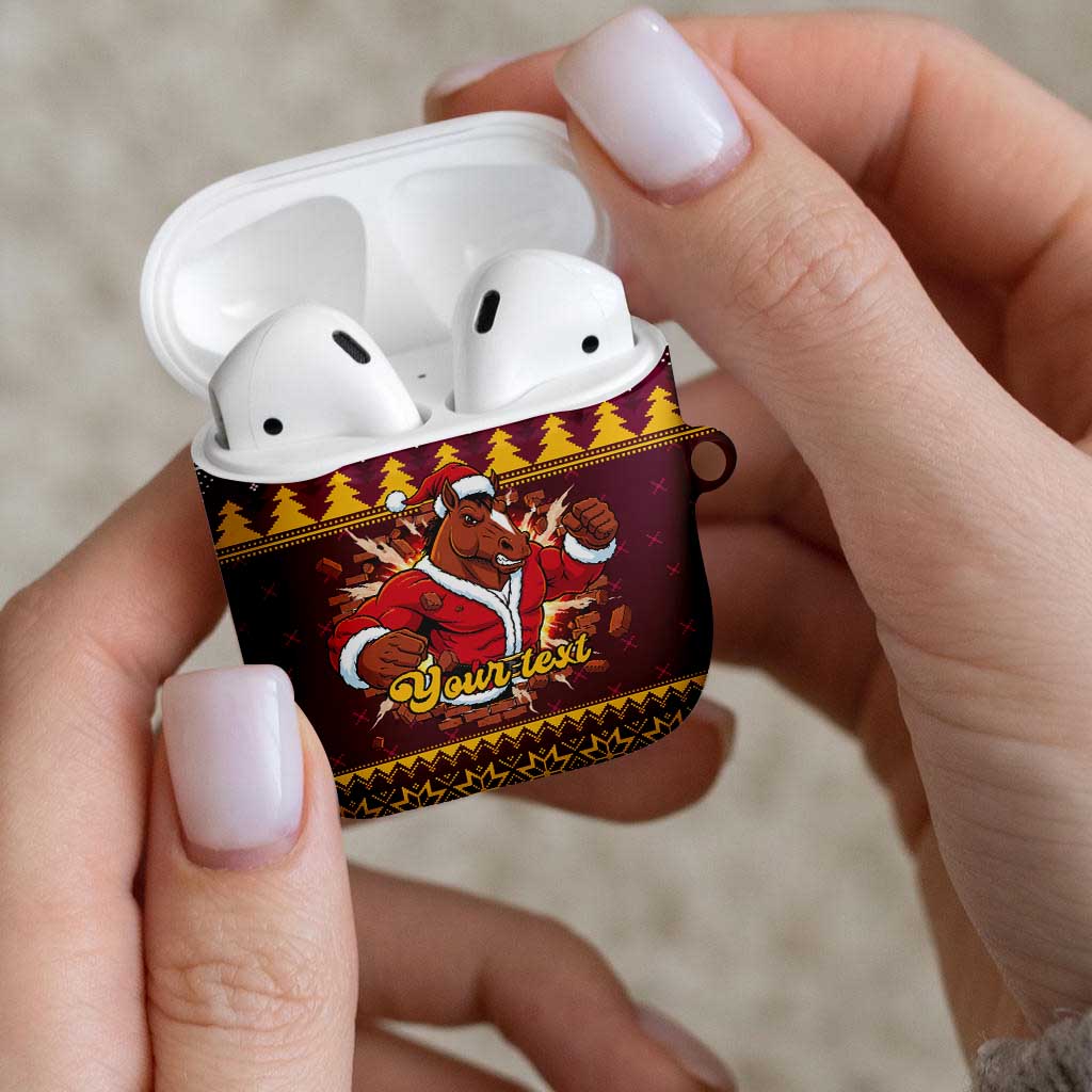 Jingle Broncos Jump Personalized AirPods Case Christmas Rugby League Spirit - Aussie Hoodie
