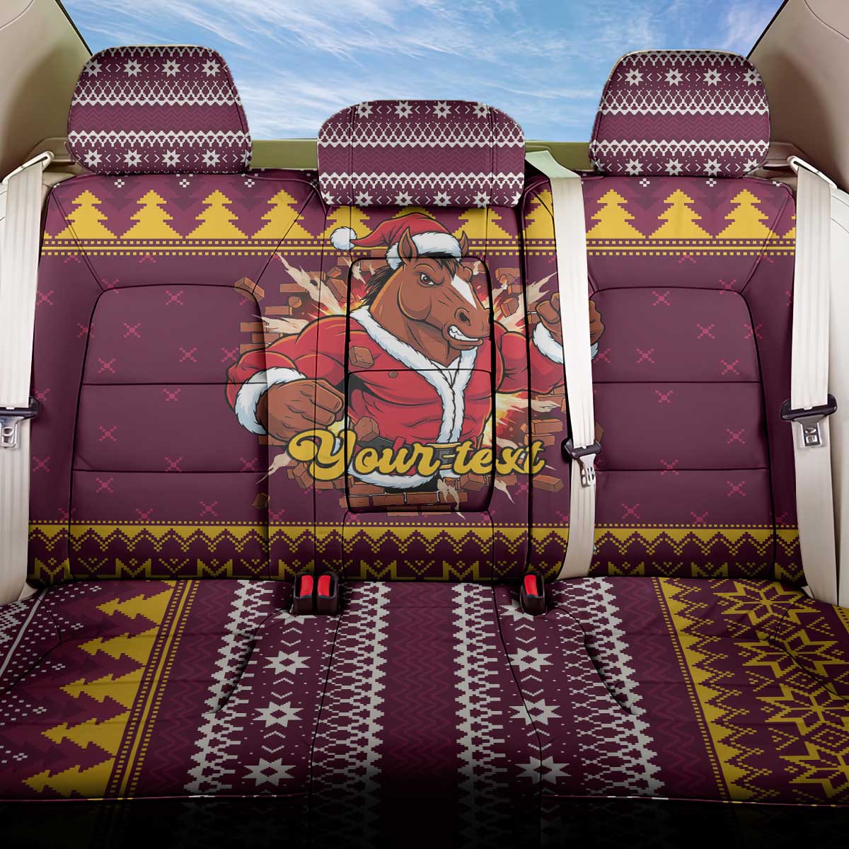 Jingle Broncos Jump Personalized Back Car Seat Cover Christmas Rugby League Spirit - Aussie Hoodie