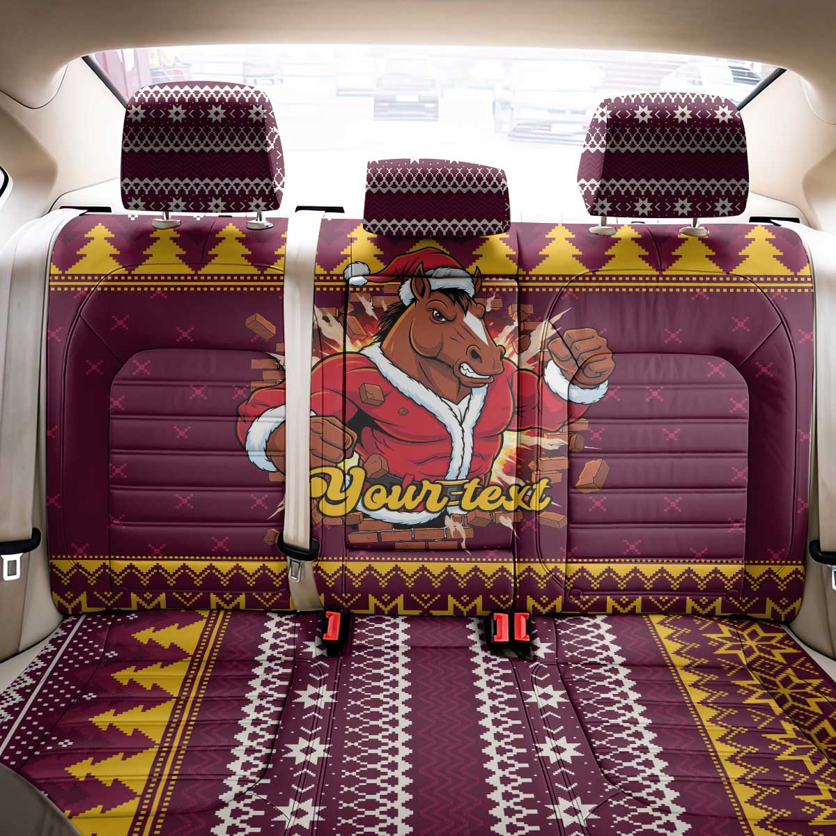 Jingle Broncos Jump Personalized Back Car Seat Cover Christmas Rugby League Spirit - Aussie Hoodie