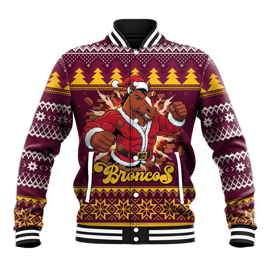 Jingle Broncos Jump Personalized Baseball Jacket Christmas Rugby League Spirit - Aussie Hoodie