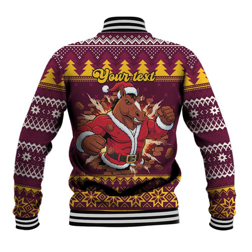 Jingle Broncos Jump Personalized Baseball Jacket Christmas Rugby League Spirit - Aussie Hoodie