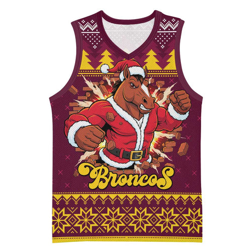 Jingle Broncos Jump Personalized Basketball Jersey Christmas Rugby League Spirit - Aussie Hoodie