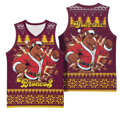Jingle Broncos Jump Personalized Basketball Jersey Christmas Rugby League Spirit - Aussie Hoodie
