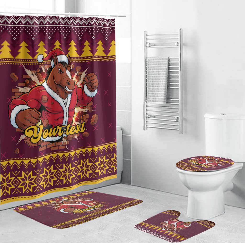 Jingle Broncos Jump Personalized Bathroom Set Christmas Rugby League Spirit - Aussie Hoodie