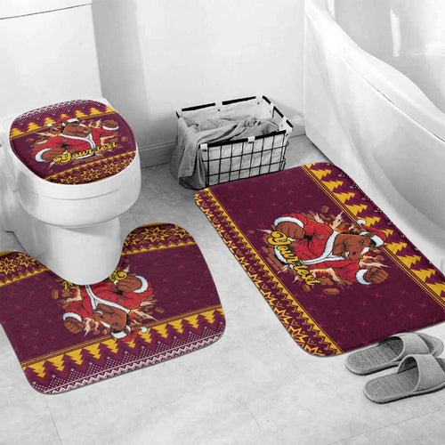 Jingle Broncos Jump Personalized Bathroom Set Christmas Rugby League Spirit - Aussie Hoodie