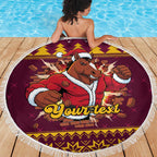 Jingle Broncos Jump Personalized Beach Blanket Christmas Rugby League Spirit - Aussie Hoodie