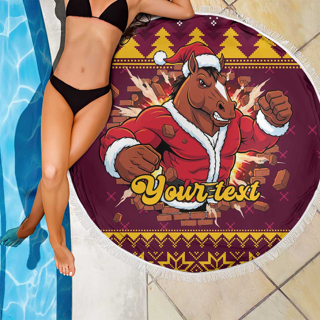 Jingle Broncos Jump Personalized Beach Blanket Christmas Rugby League Spirit - Aussie Hoodie