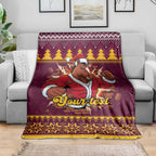 Jingle Broncos Jump Personalized Blanket Christmas Rugby League Spirit - Aussie Hoodie