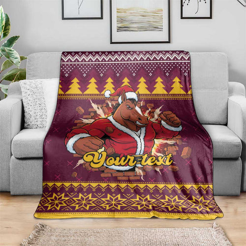 Jingle Broncos Jump Personalized Blanket Christmas Rugby League Spirit - Aussie Hoodie