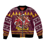Jingle Broncos Jump Personalized Bomber Jacket Christmas Rugby League Spirit - Aussie Hoodie