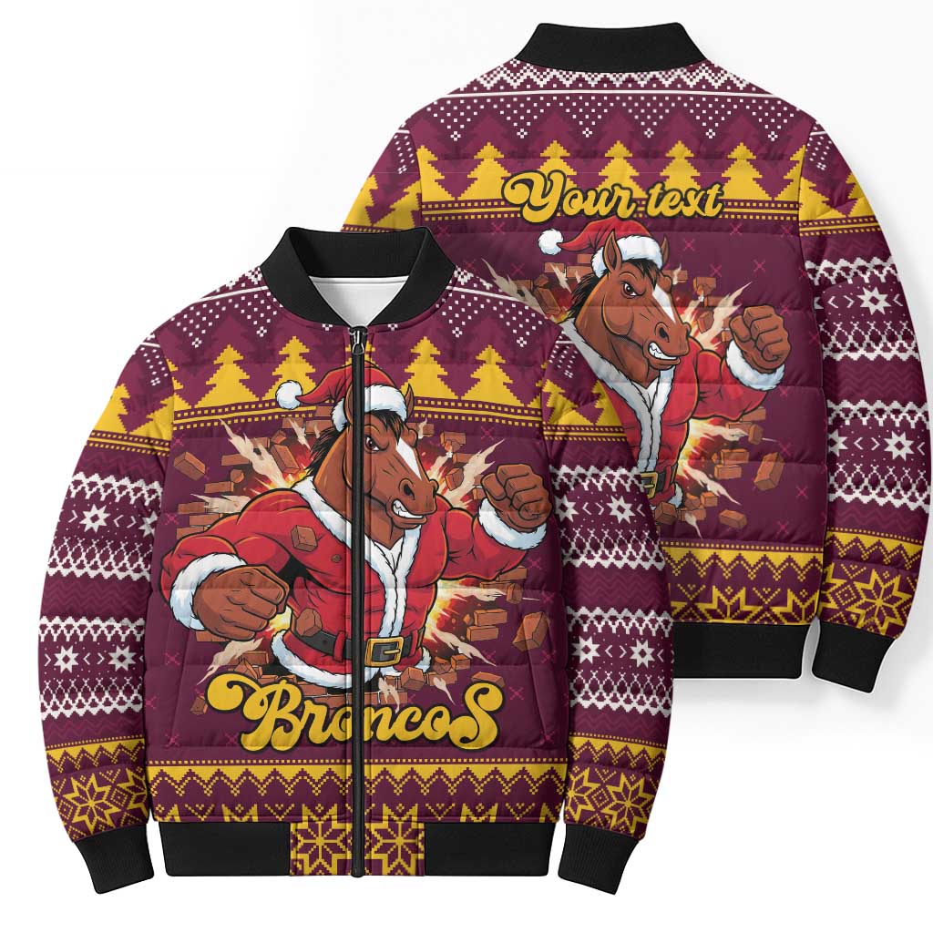 Jingle Broncos Jump Personalized Bomber Puffer Jacket Christmas Rugby League Spirit - Aussie Hoodie