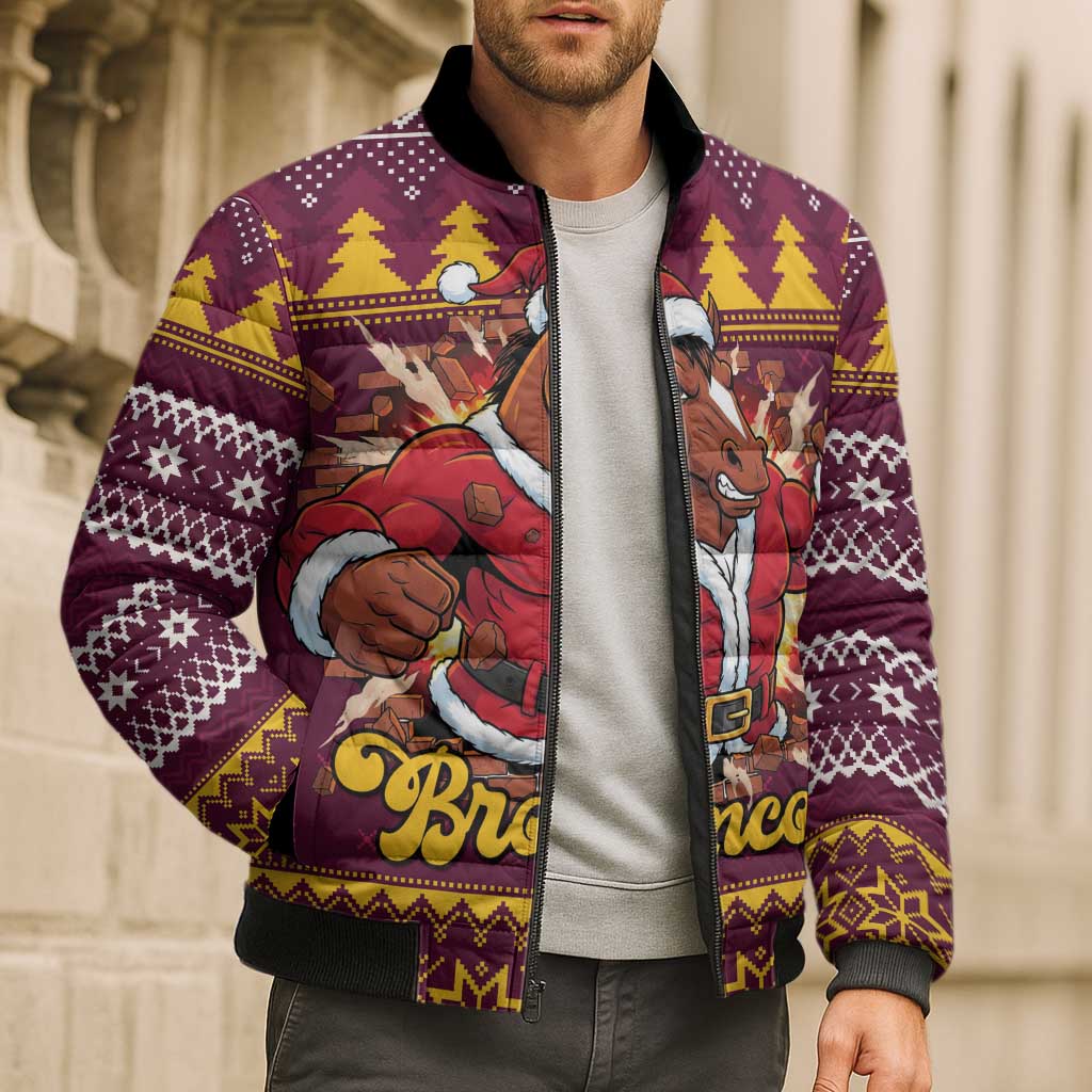 Jingle Broncos Jump Personalized Bomber Puffer Jacket Christmas Rugby League Spirit - Aussie Hoodie