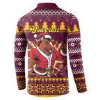 Jingle Broncos Jump Personalized Button Sweatshirt Christmas Rugby League Spirit - Aussie Hoodie