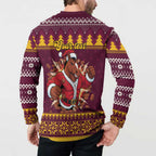 Jingle Broncos Jump Personalized Button Sweatshirt Christmas Rugby League Spirit - Aussie Hoodie