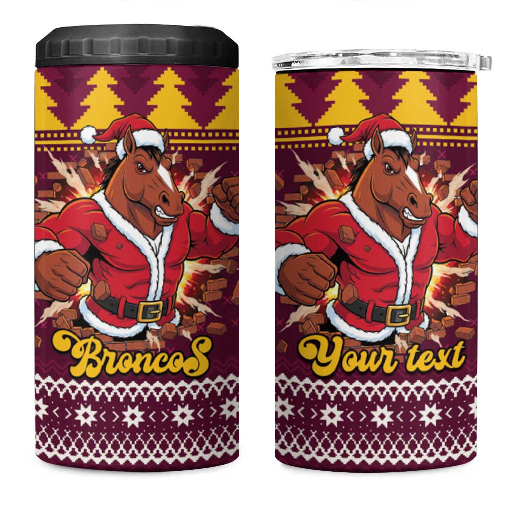 Jingle Broncos Jump Personalized 4 in 1 Can Cooler Tumbler Christmas Rugby League Spirit - Aussie Hoodie