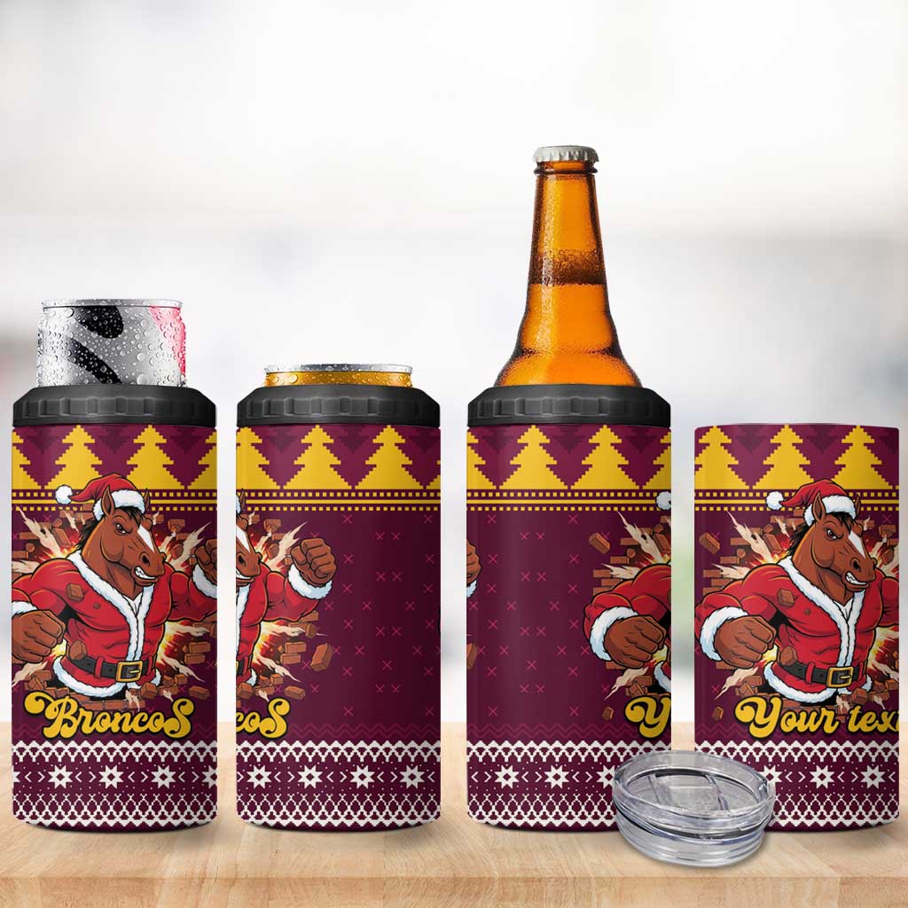 Jingle Broncos Jump Personalized 4 in 1 Can Cooler Tumbler Christmas Rugby League Spirit - Aussie Hoodie